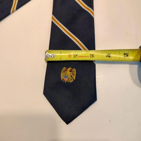 Vtg 1988 Smithsonian Centennial Eagle Necktie Navy Patriotic Mens Tie 54” - Picture 7 of 8